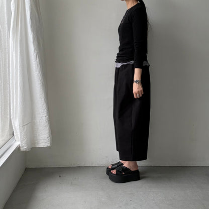 atelier d'antan Perriereコットンワイドパンツ　ブラックsize1