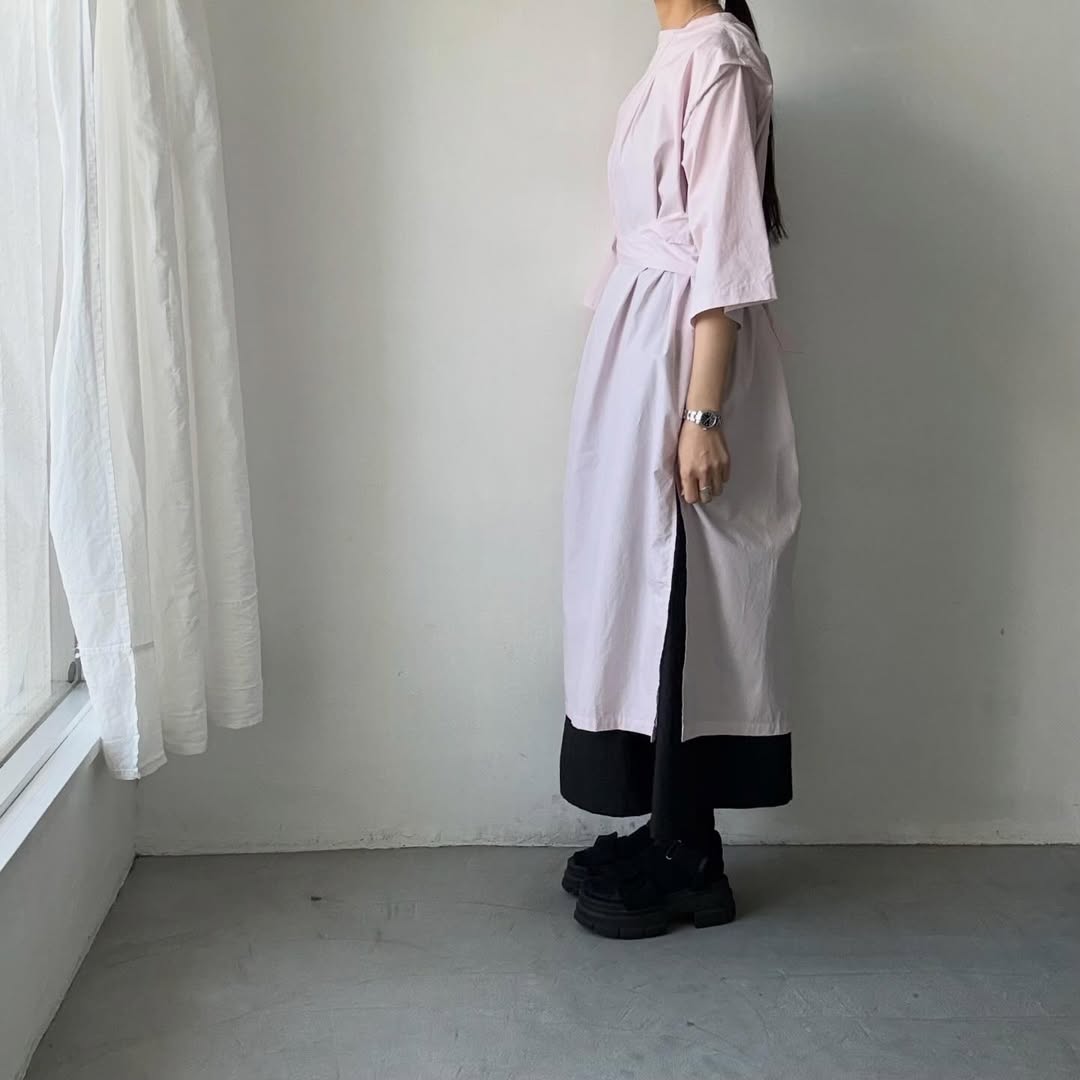 ayanoguchiaya　フリップロングシャツドレス　ローズ