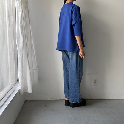 🟡水曜日入荷分予約受付中🟡 Linenya  テラヴェ7分袖Tシャツ　ブルー