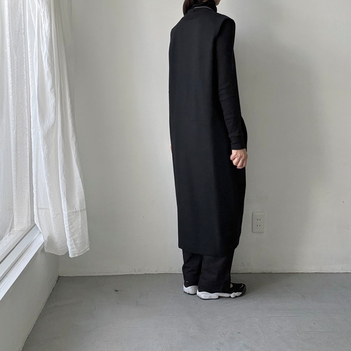 atelier naruse　コットンウールヘリンボンジャンパースカート