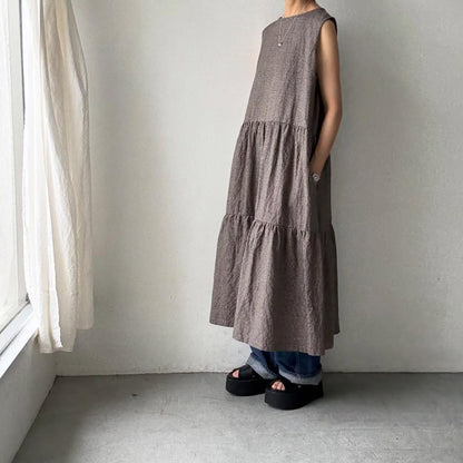 Linenya  ティアードワンピース　チェック
