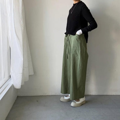 MAGALI コットンリネンファナージュロングパンツ