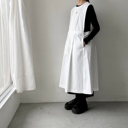 atelier d'antan ×blanc  kobell コットンエプロンドレス　ホワイト