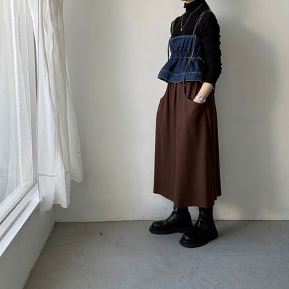 atelier naruse ウールポンチギャザースカート　ブラウン