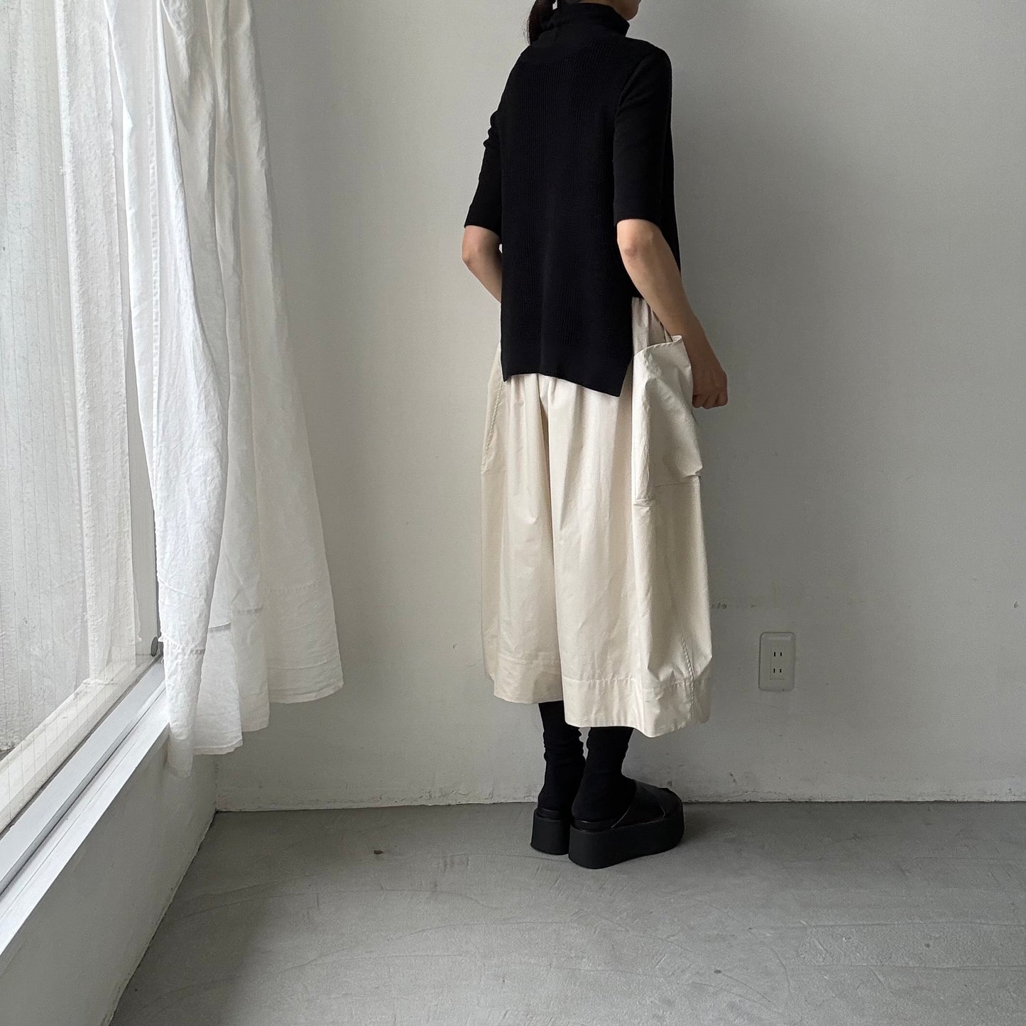TENNE HANDCRAFTED MODERN ビッグポケットキュロット　ベージュ