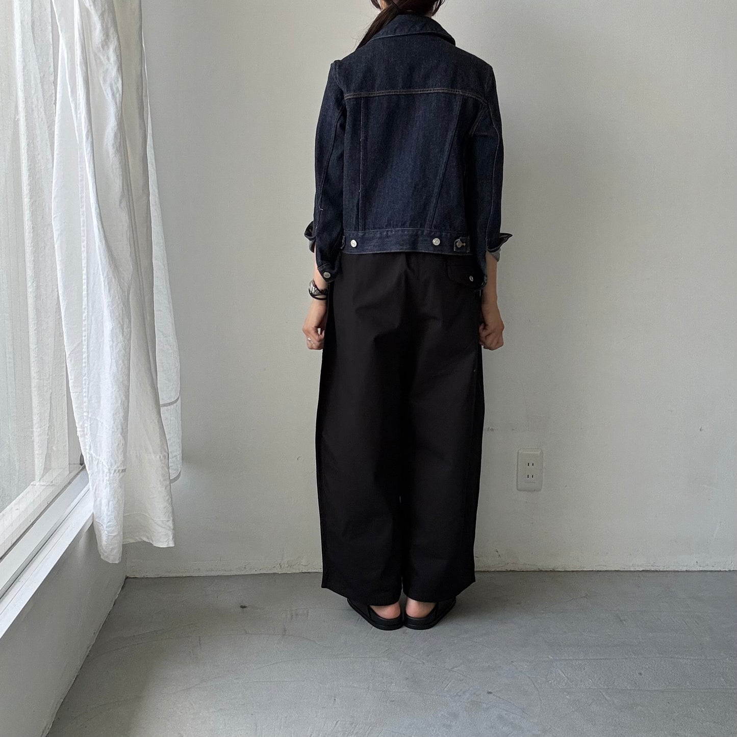 ゴーシュ  オーガニックダックコットンストレートラインパンツ