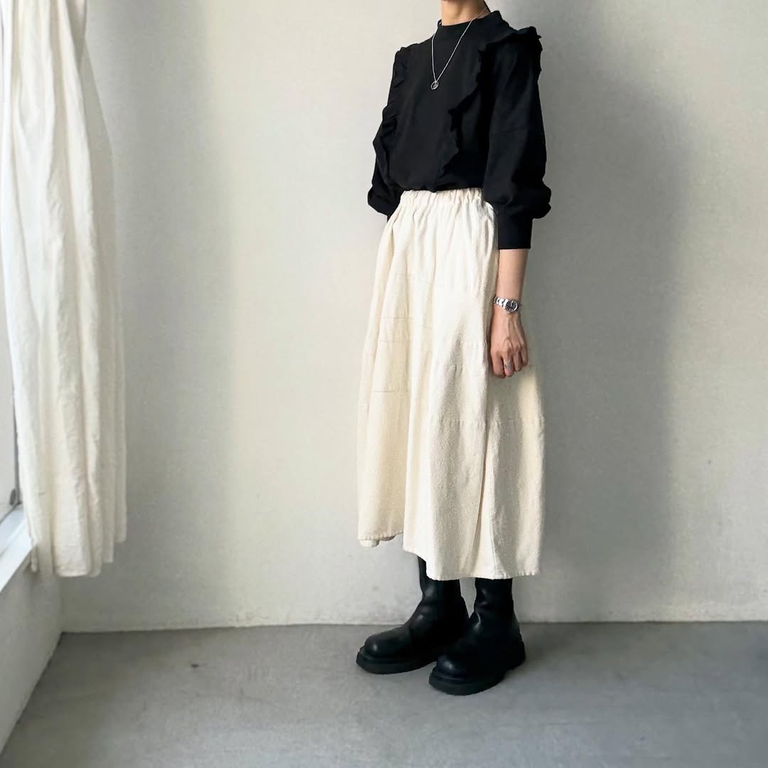 MAGALI コットン天竺ショルダーフリルカットソー