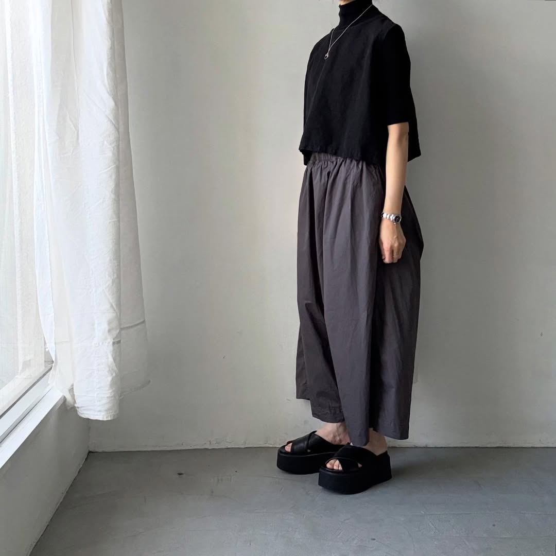jujudhau  デッドストックコットンワイドパンツ　グレー