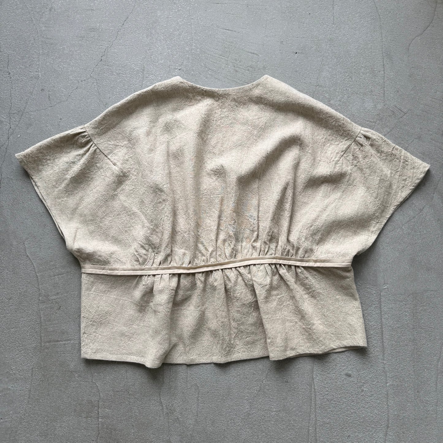 MAGALI  トリプルウォッシュリネンカシュクールジレ　ナチュラル
