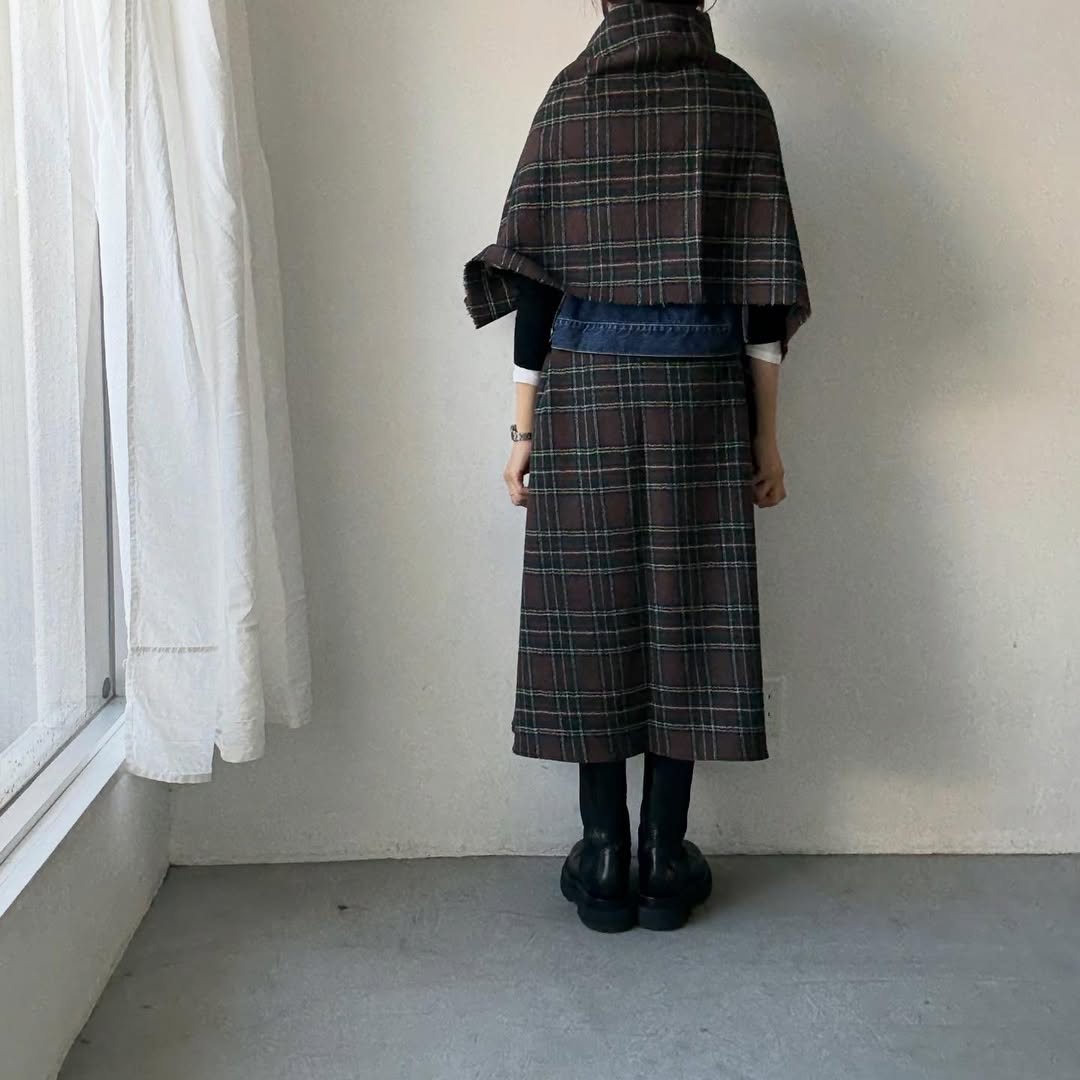 R&D.M.Co ウールタータンチェックマフラー