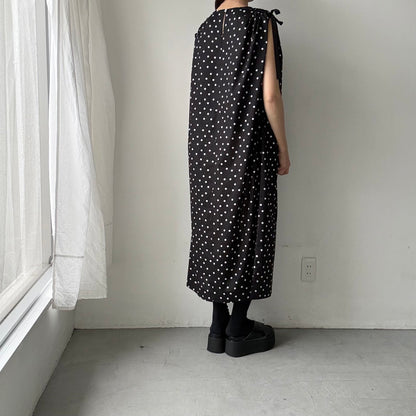 cion  コットン水玉ショルダーリボンワンピース