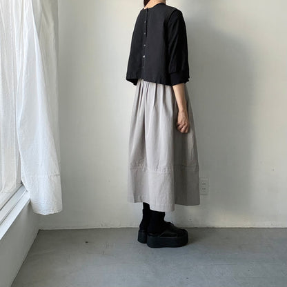 MAGALI オールドコットンラップ風スカート　グレー