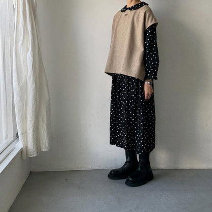 Linenya  ウール混ベスト　ベージュ