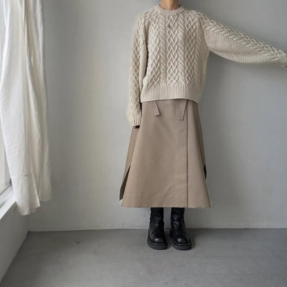 TENNE HANDCRAFTED MODERN ボリュームスリーブアランニットプルオーバー