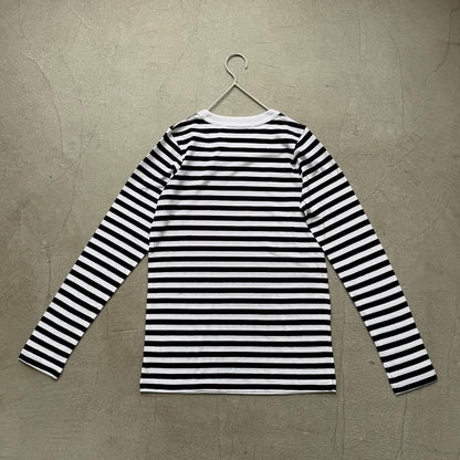 R&D.M.Co ガーゼボーダー長袖Tシャツ　ブラック　Mサイズ