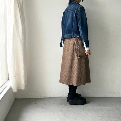 R&D.M.Co  コットンウールフリルデコレーションスカート　チェック