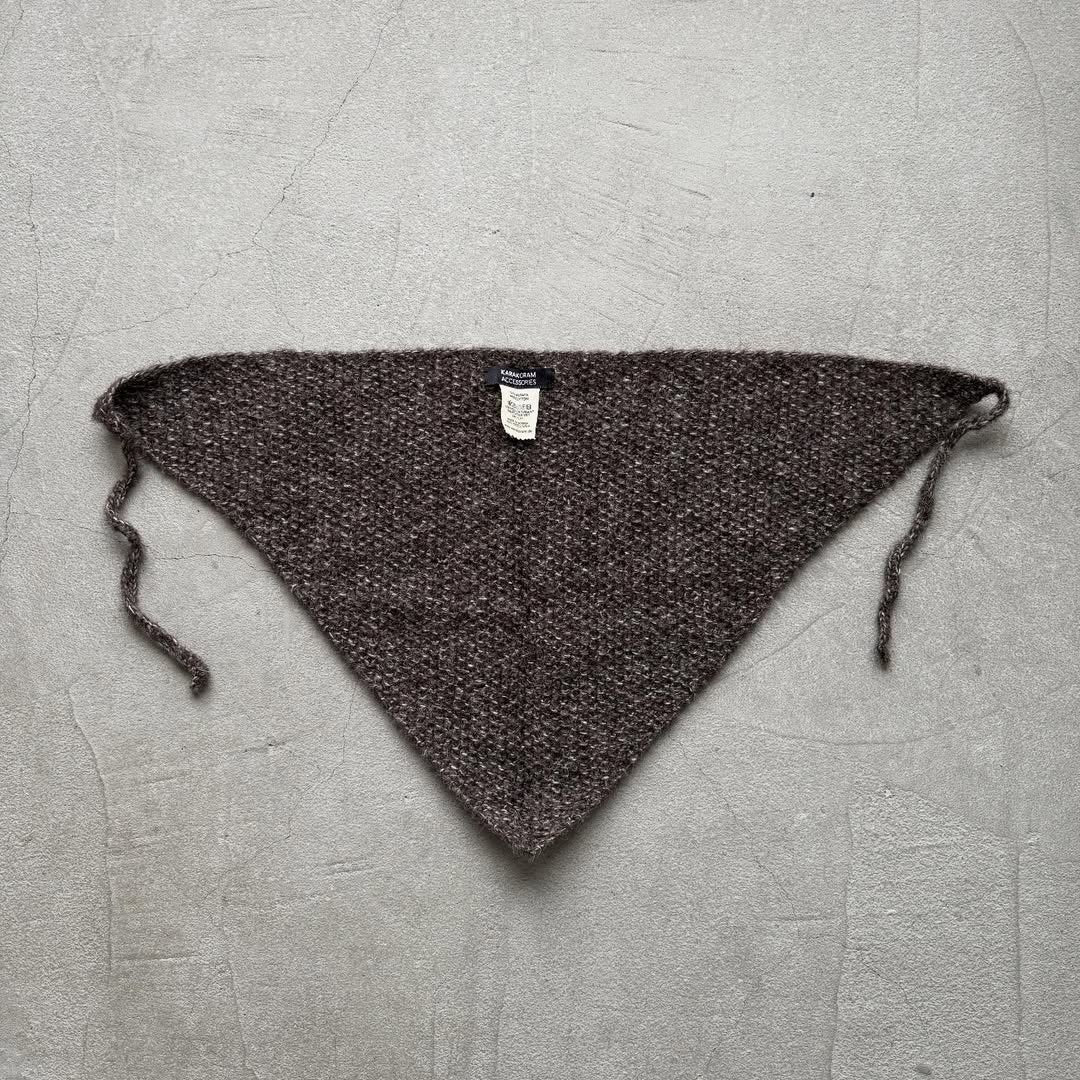 Karakoram アルパカコットントライアングルスカーフ　ダークブラウン