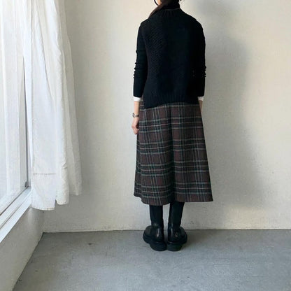 R&D.M.Co ウールタータンチェックストリングスカート