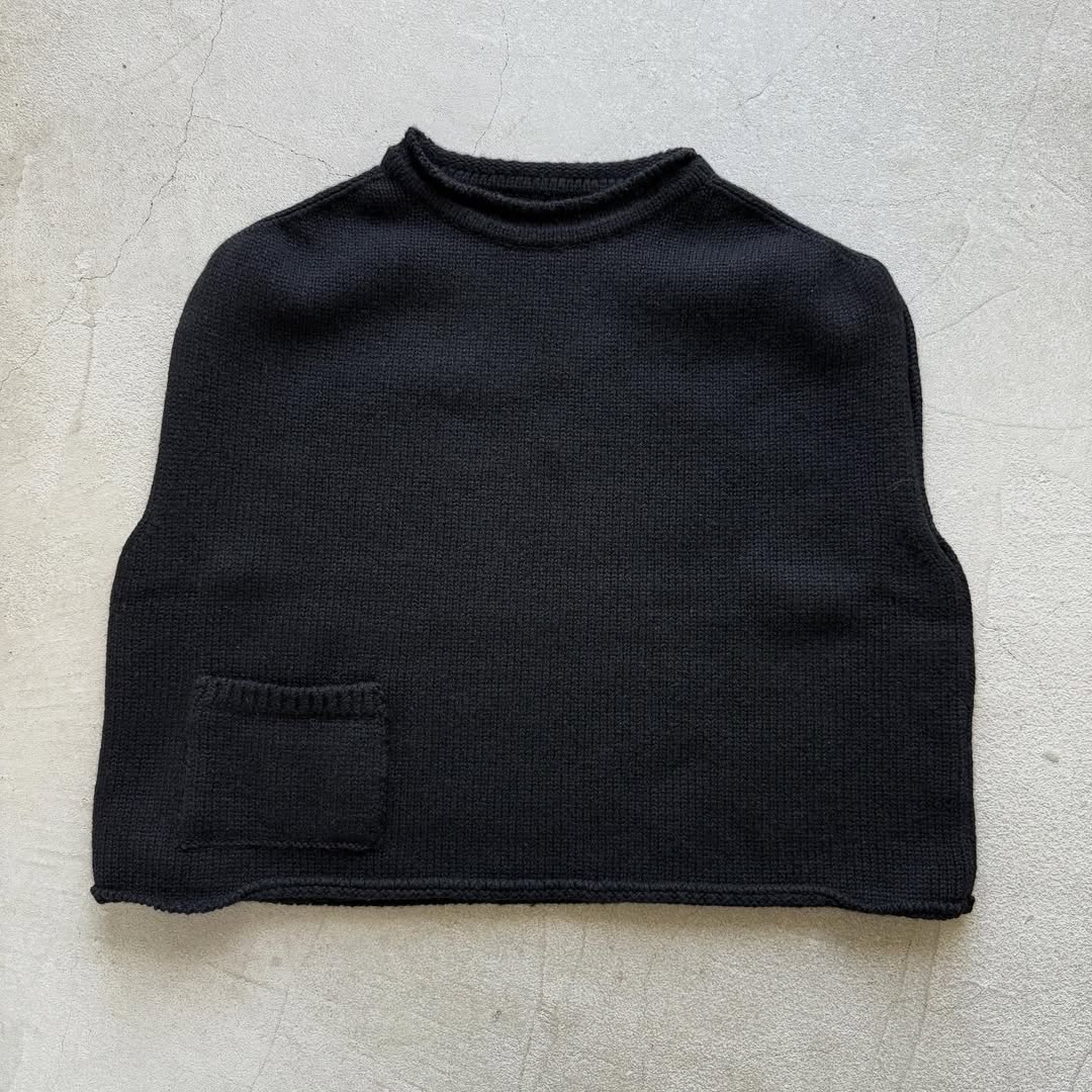 atelier d'antan Rude ウールニットベスト　ブラック