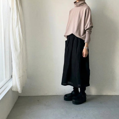 Linenya  コットンハイネックプルオーバー　ベージュ