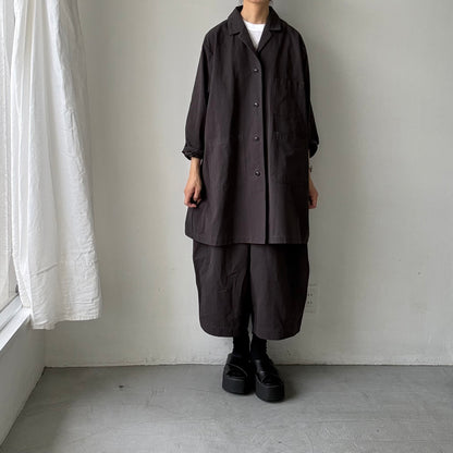 atelier d'antan Perriereコットンワイドパンツ　ダークグレーsize 1