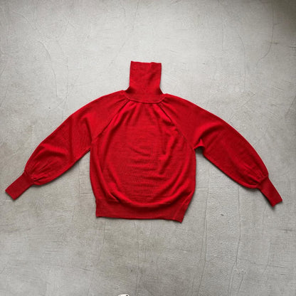 atelier naruse ウールタートルネックニット　レッド