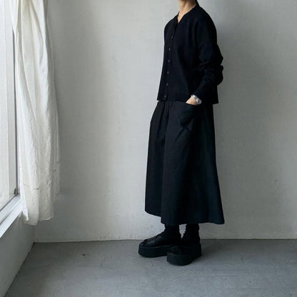 atelier naruse  コットンウールニットカーディガン　ブラック