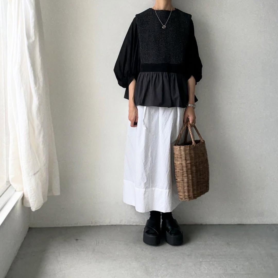 MAGALI  ピンドットツイードヴィンテージジレ