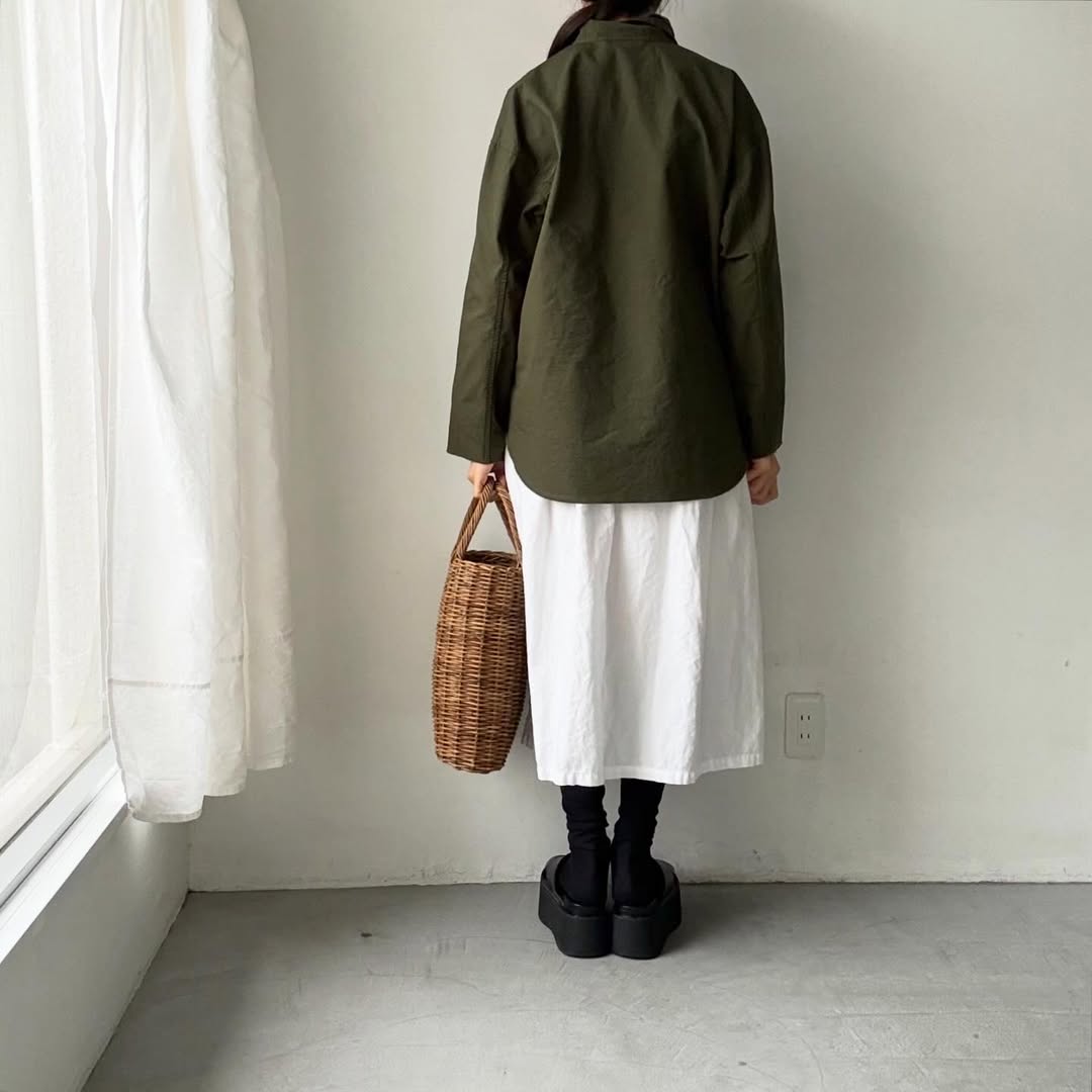 homspun  リップストップシャツジャケット　オリーブ