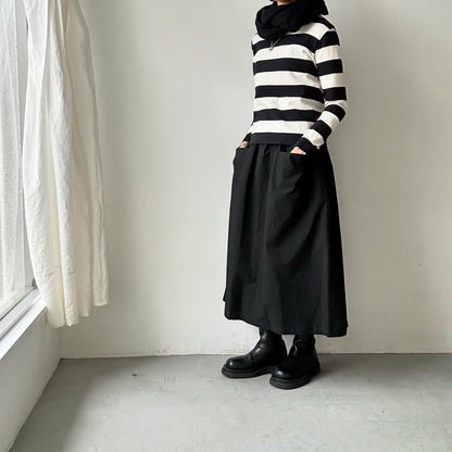 atelier naruse  ダウンプルーフコットンカットインポケットスカート　ブラック