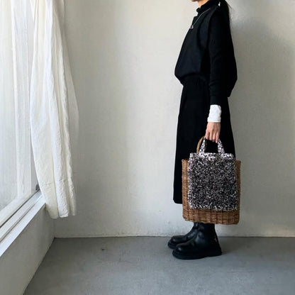 R&D.M.Co  ワイルドベリーリネンフリルトートバッグ