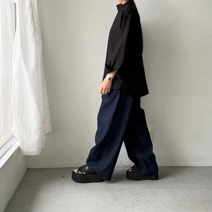 atelier naruse  リネンモックネックブラウス