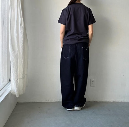 OLDMANS TAILOR OMTラバープリント半袖Tシャツ　ネイビー