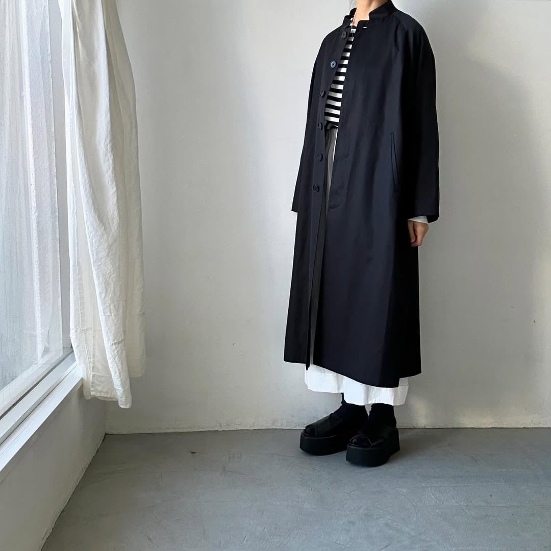 atelier naruse  フォーマルコットンスタンドカラーコート　size2