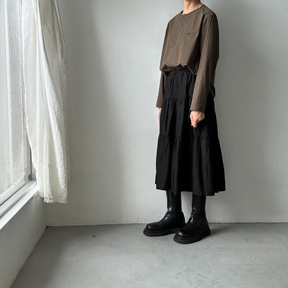 atelier naruse コットンヘンリーネックシャツ