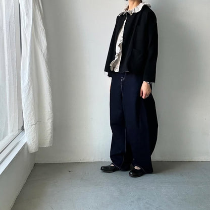 MAGALI  コルトレイクリネンフリルブラウス　ナチュラル