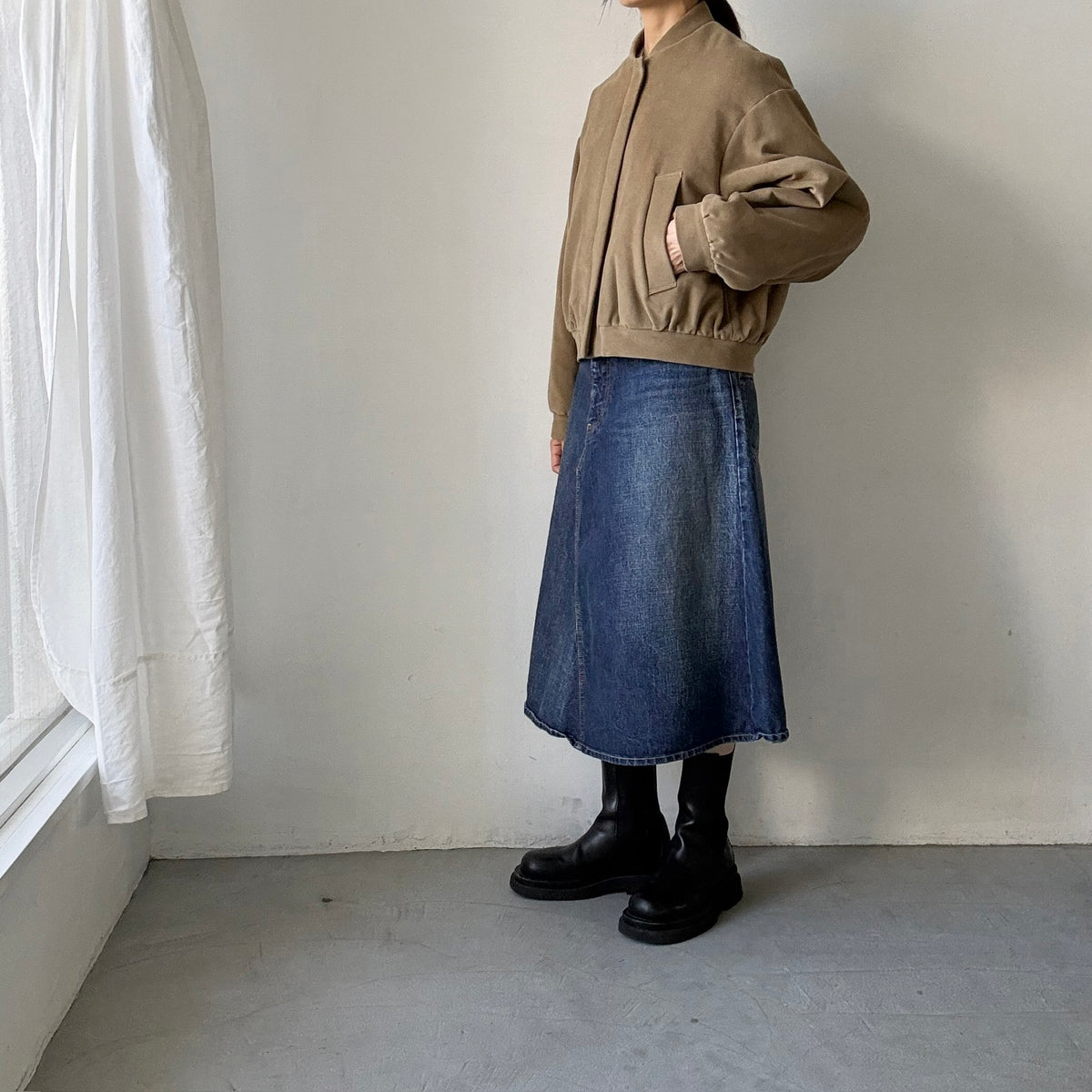 TENNE HANDCRAFTED MODERN  ブリスベンモスモールスキンコットンパデッドブルゾン