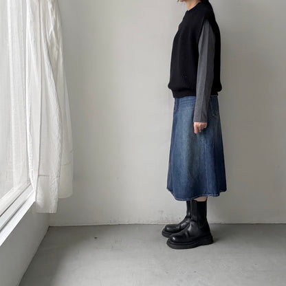as it is.畦編みベスト