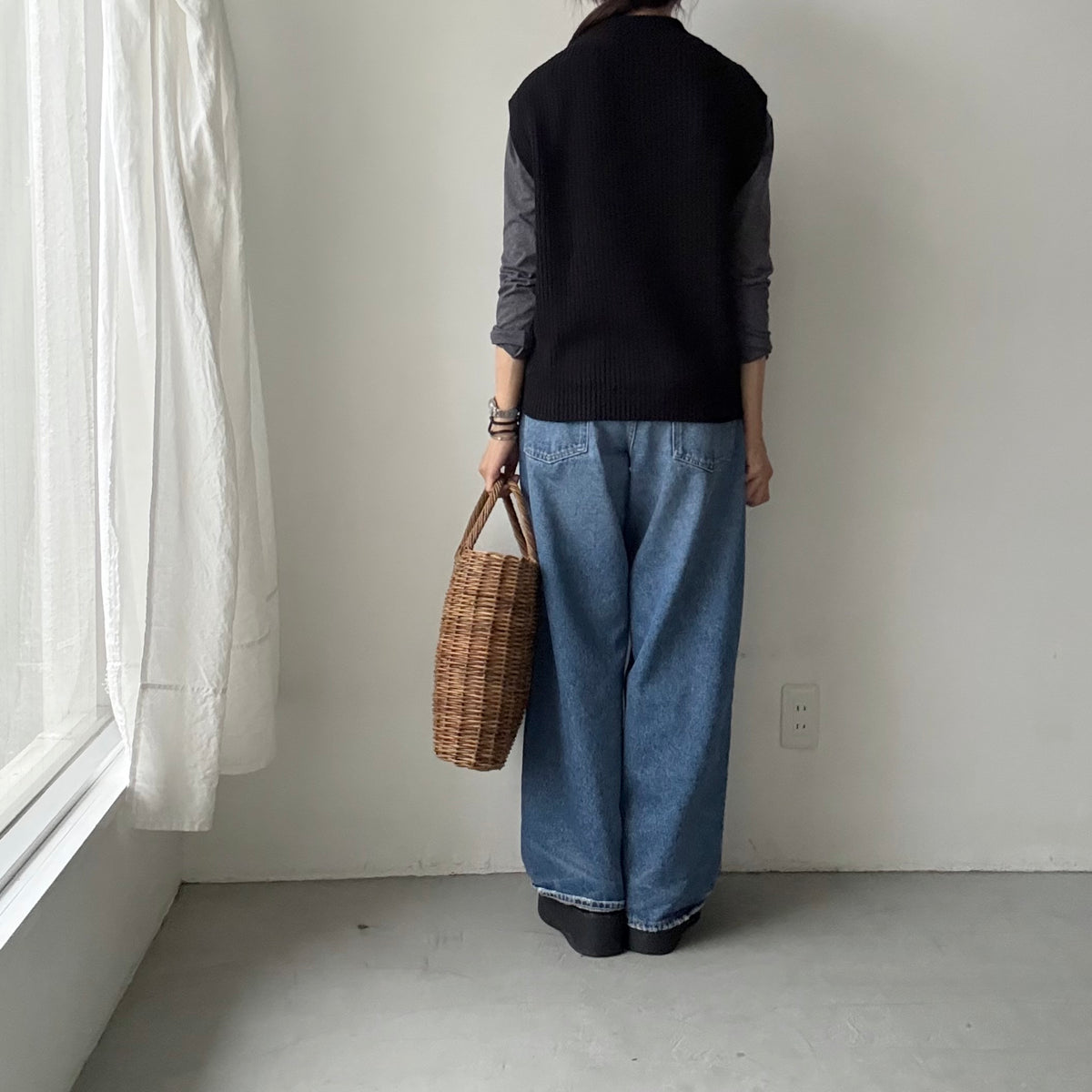 as it is.畦編みベスト