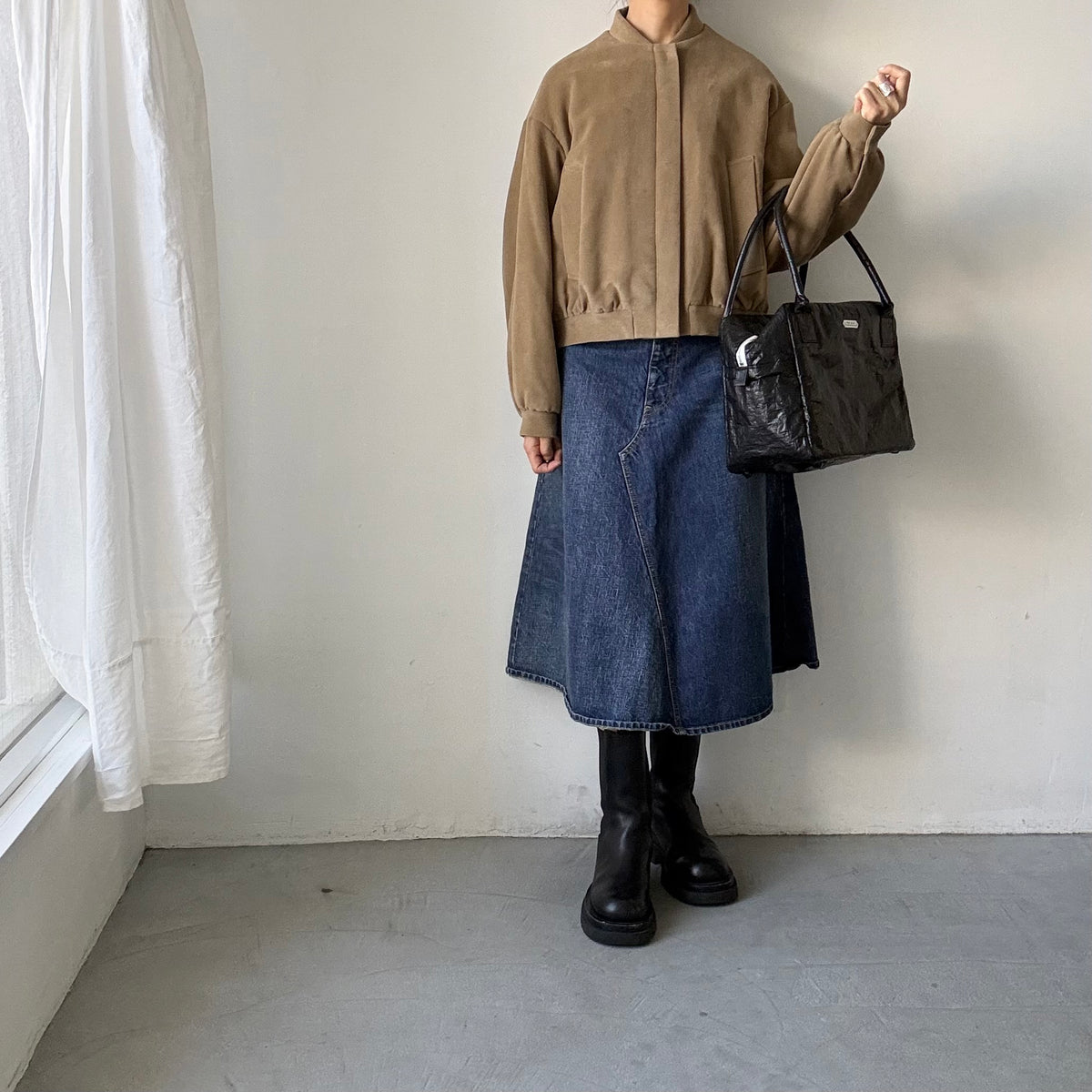 TENNE HANDCRAFTED MODERN  ブリスベンモスモールスキンコットンパデッドブルゾン