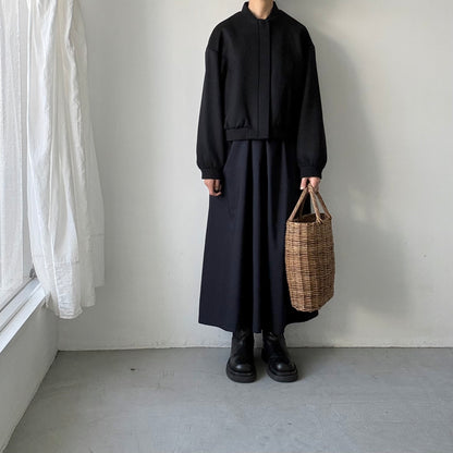 TENNE HANDCRAFTED MODERN カシミアウールブルゾン　ブラック