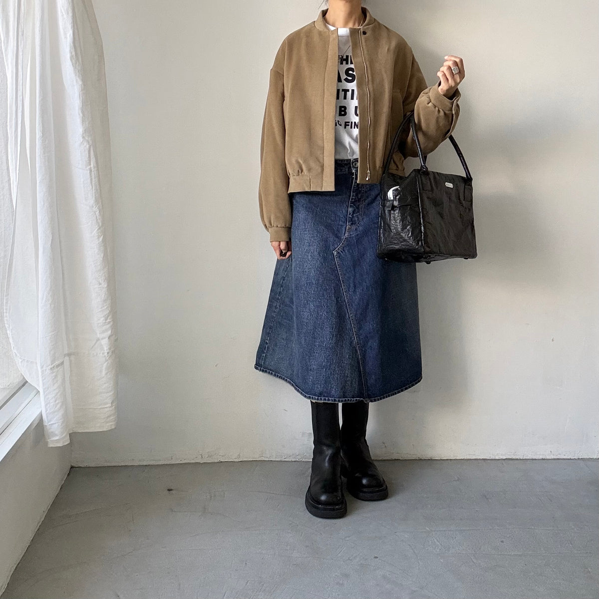 TENNE HANDCRAFTED MODERN  ブリスベンモスモールスキンコットンパデッドブルゾン