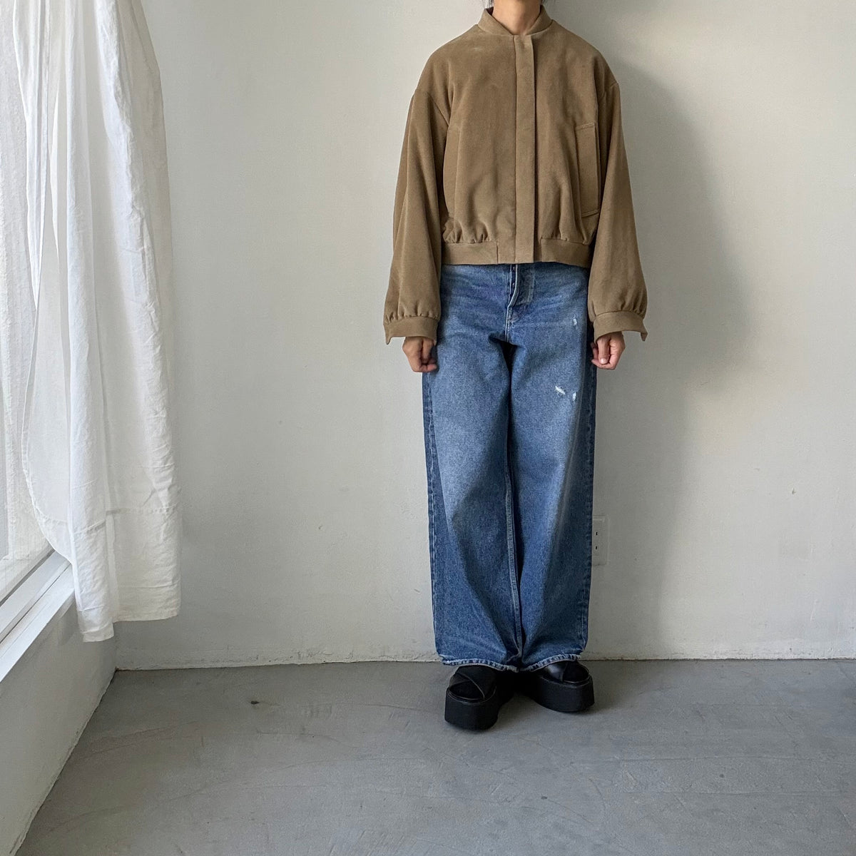 TENNE HANDCRAFTED MODERN  ブリスベンモスモールスキンコットンパデッドブルゾン