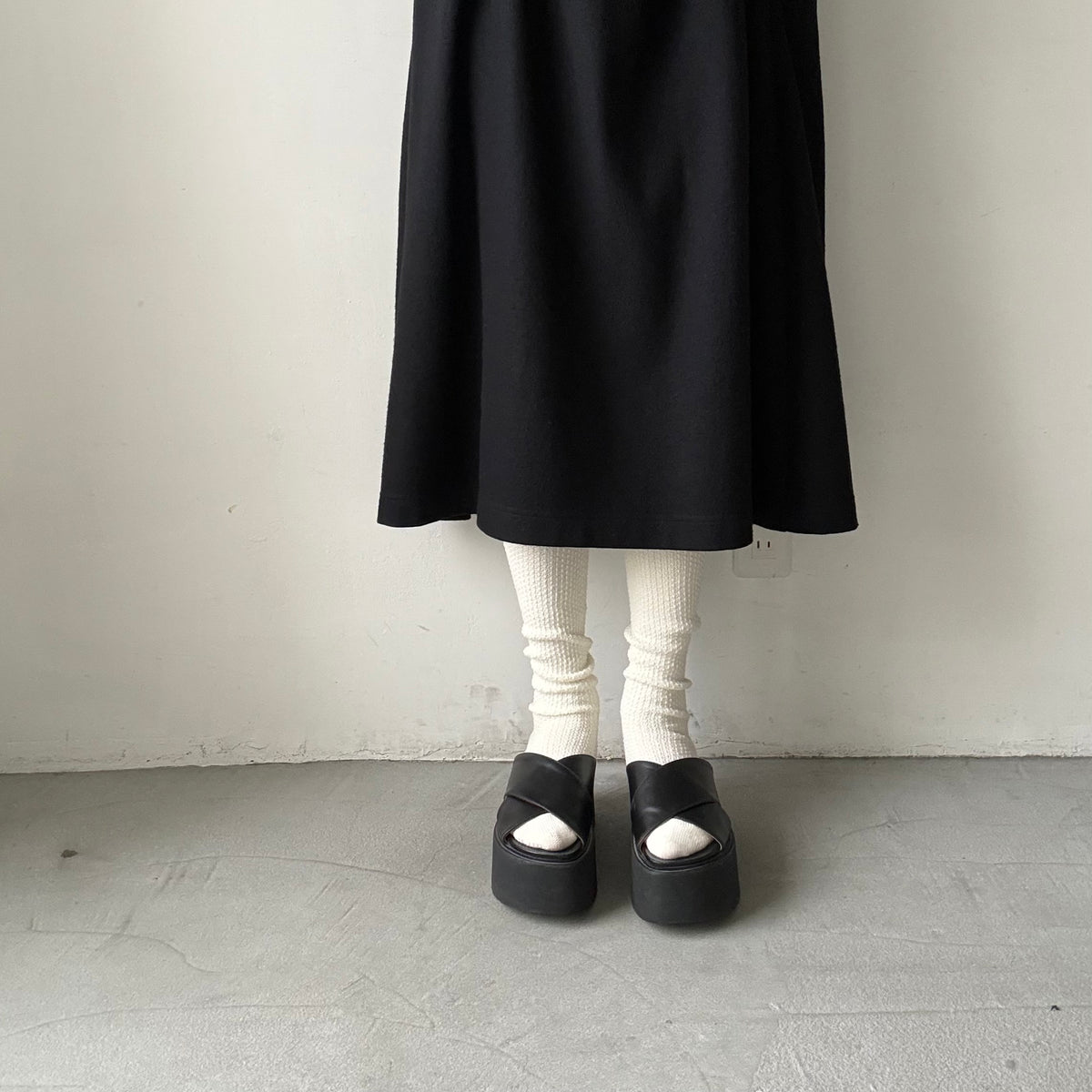 homspun  コットンウールハイソックス