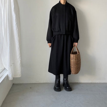 TENNE HANDCRAFTED MODERN カシミアウールブルゾン　ブラック