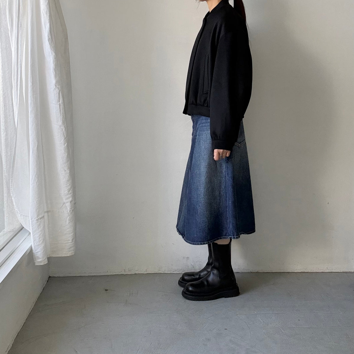 TENNE HANDCRAFTED MODERN カシミアウールブルゾン　ブラック