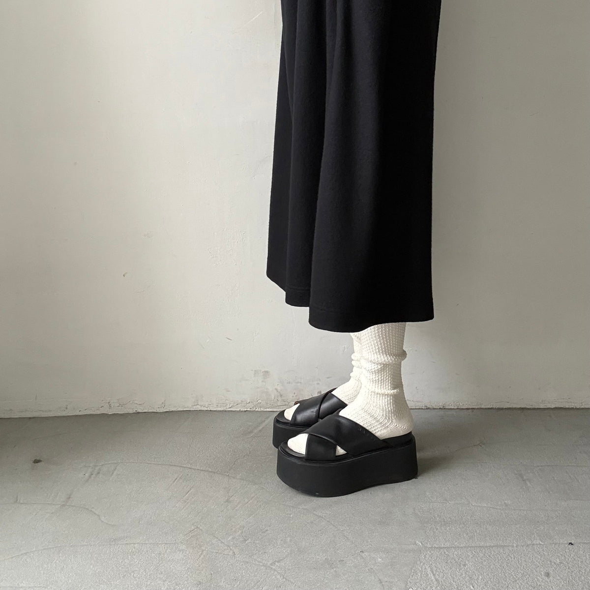 homspun  コットンウールハイソックス