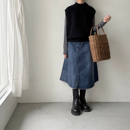 as it is.畦編みベスト