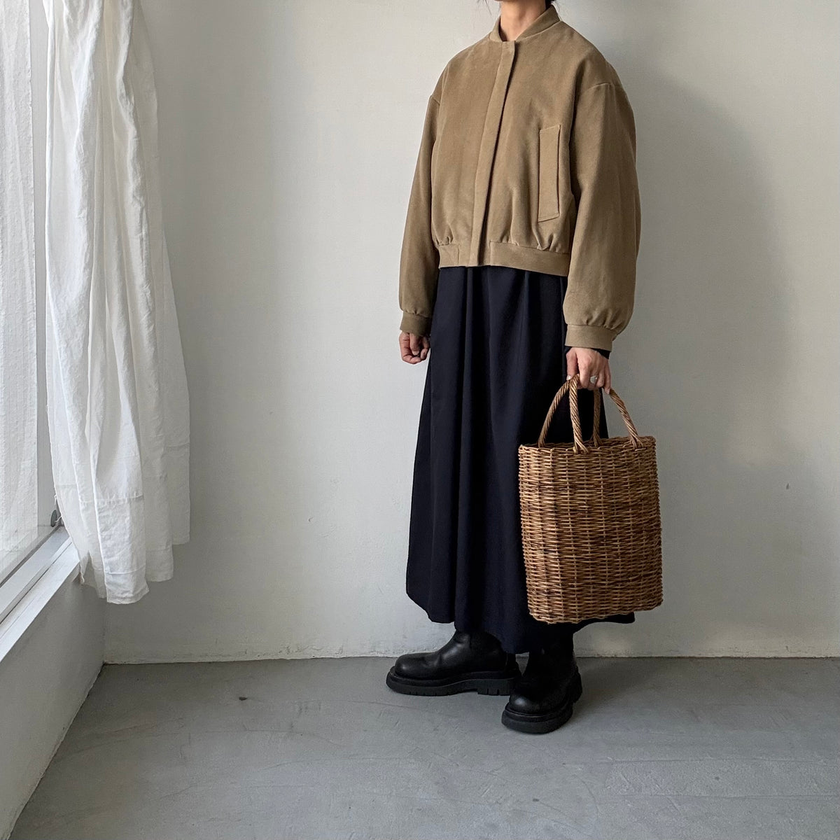 TENNE HANDCRAFTED MODERN  ブリスベンモスモールスキンコットンパデッドブルゾン