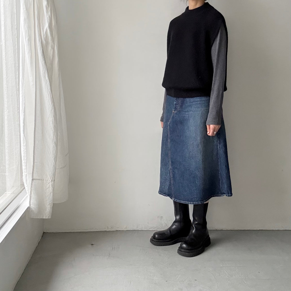 as it is.畦編みベスト
